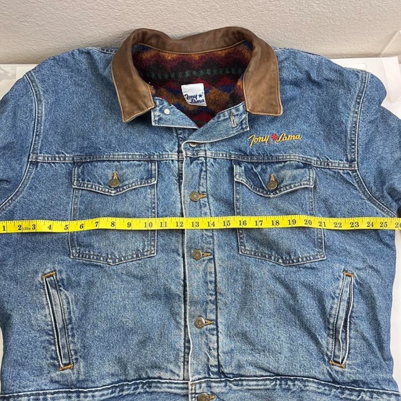 Tony Lama Mens Denim Fleece Lined Jacket Size Large - Picture 7 of 8